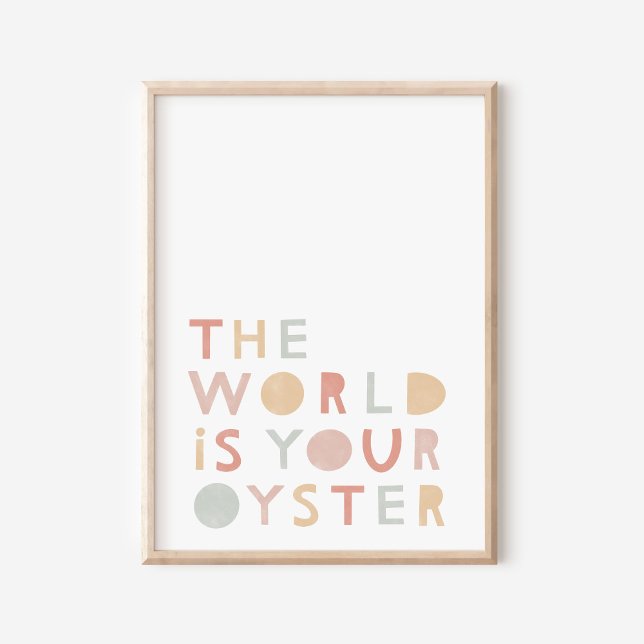Póster El mundo es tu Poster de guardería Oyster Pastel (Subido por el creador)