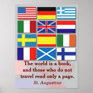 Póster El mundo es un libro - San Agustín
