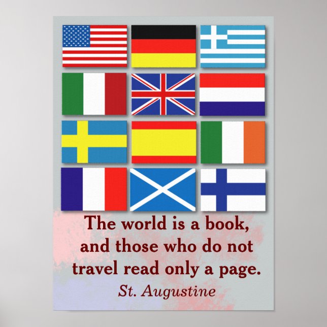 Póster El mundo es un libro - San Agustín (Frente)