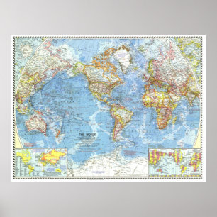 Póster " El mundo: MAP detallado de 1960 ...