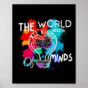 Póster El Mundo Necesita Todo Tipo De Mentes Conciencia D
