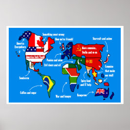 Póster El mundo según el poster norteamericano