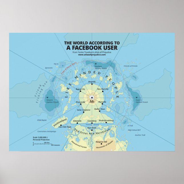 Póster El mundo según un usuario de Facebook (Frente)