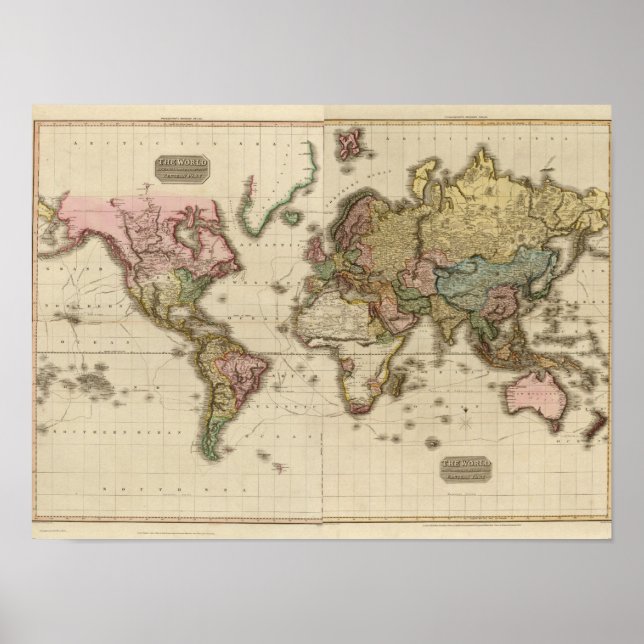 Póster El mundo sobre la proyección de Mercator (Frente)