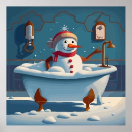 Póster El muñeco de nieve en el jacuzzi
