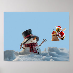 Póster El muñeco de nieve y la abeja