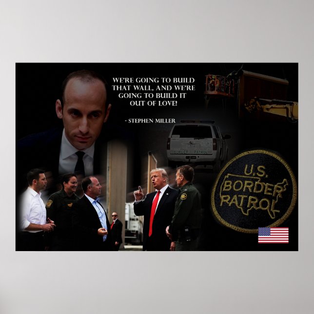 Póster El muro de amor de Trump, Stephen Miller (Frente)
