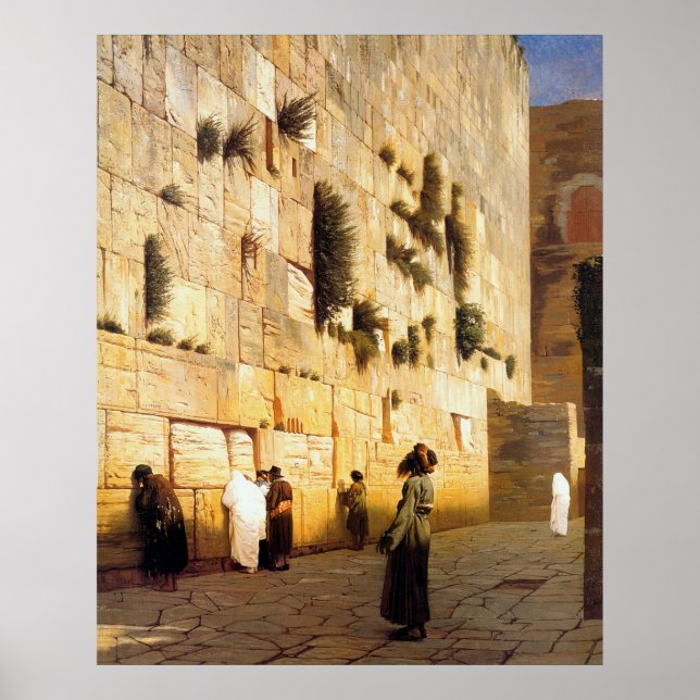 Póster El muro de Soloman en Jerusalén, Jean-Leon Gerome (Frente)