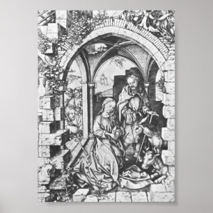 Póster El nacimiento de Jesús (por Martin Schongauer)