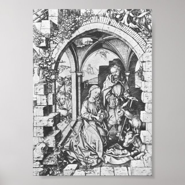 Póster El nacimiento de Jesús (por Martin Schongauer) (Frente)