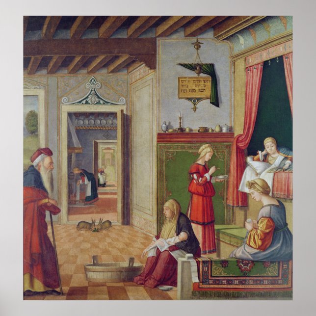 Póster El nacimiento de la Virgen, 1504-08 (Frente)