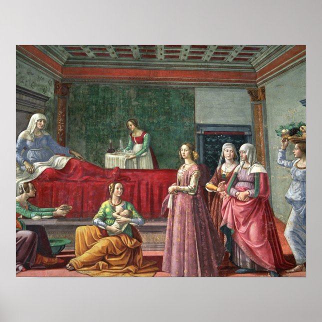 Póster El nacimiento de San Juan Bautista (fresco) (ver a (Frente)