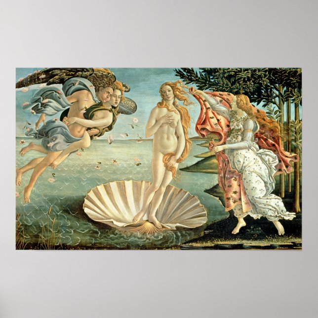 Póster El nacimiento de Venus, c.1485 (temperatura sobre  (Frente)
