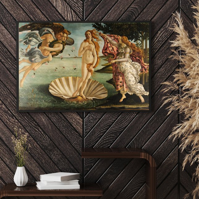 Póster El nacimiento de Venus de Sandro Botticelli (1485- (Step into the enchanting world of Sandro Botticelli's renowned masterpiece, "The Birth of Venus" )