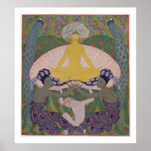 Póster El nacimiento de Venus (tinta y W/c en el papel)