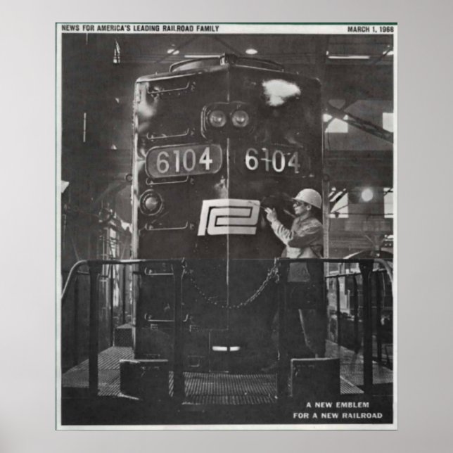 Póster El nacimiento del ferrocarril central de Penn (Frente)