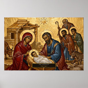 Póster El Nacimiento — Icono Bizantino