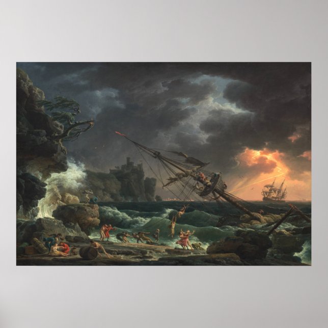 Póster El naufragio - Claude-Joseph Vernet Bella Artes (Frente)