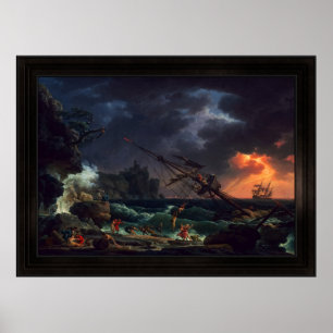 Póster El naufragio de Claude Joseph Vernet