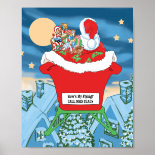 Póster El navidad divertido de Papá Noel Humor cómo está