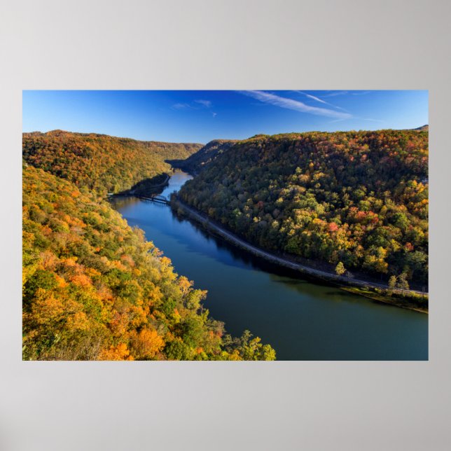 Póster El New River Gorge en Hawks Nest State Park (Frente)
