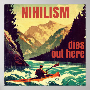 Póster El nihilismo muere aquí en kayak