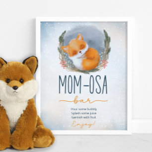 Póster El niño pequeño Fox Snowly Winter Mom-osa Bar