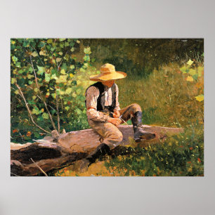 Póster El niño que tallaba de Winslow Homer