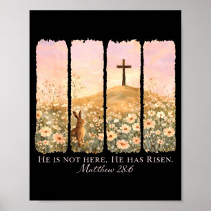 Póster Él no está aquí Él ha resucitado Feliz Pascua Cone