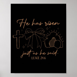Póster Él No Está Aquí Ha Resucitado Cruz Cristiana Jesús