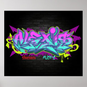 Póster El nombre Alexis en graffiti