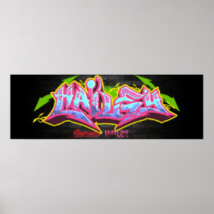 Póster El nombre de Hailey en graffiti