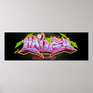 Póster El nombre de Hailey en graffiti