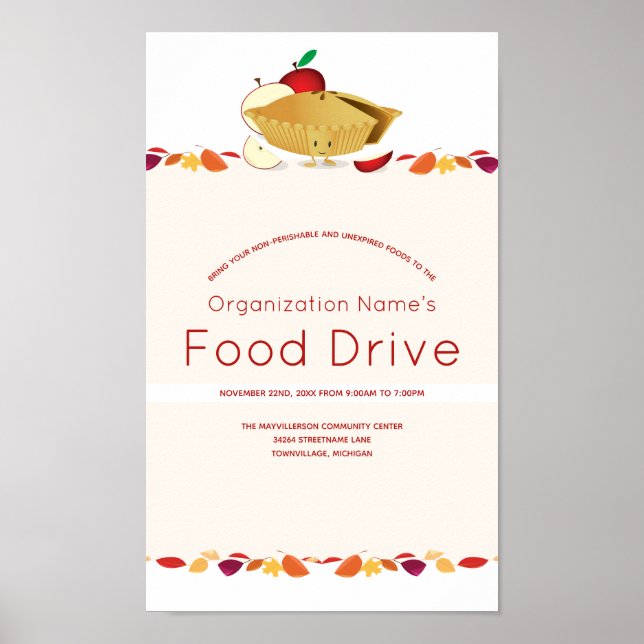 Póster El nombre de la organización Food Drive deja al Pe (Frente)