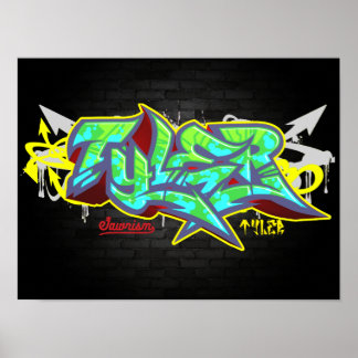 Póster El nombre Tyler en graffiti
