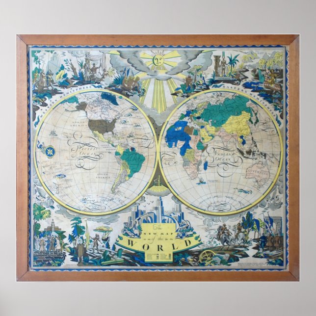 Póster El nuevo mapa del Poster mundial de 1926 (Frente)