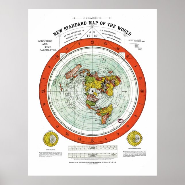 Póster El nuevo mapa estándar del poster mundial de Gleas (Frente)