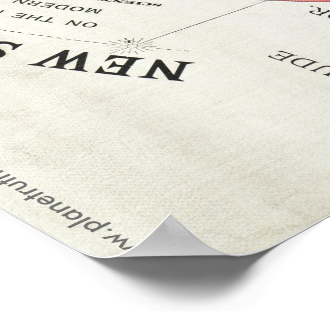 Póster EL NUEVO MAPA ESTÁNDAR DEL Poster MUNDIAL DE Gleas (Esquina)