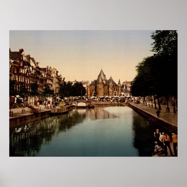 Póster El nuevo mercado y la burla Amsterdam (Frente)
