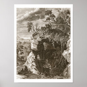 Póster El Nymph Echo se convirtió en Sound, 1731 (grabado