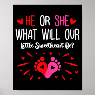 Póster Él o Ella ¿Qué Será Nuestro Pequeño Corazón? Vale