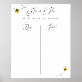 Póster Él o ella se convierten en un juego de adivinanzas