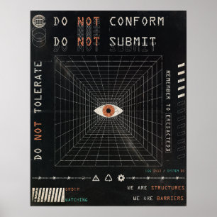 Póster El observador - Diseño de Calzado Tecno-Brutalista