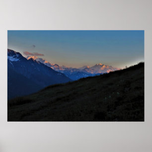 Póster El ocaso en los Alpes suizos