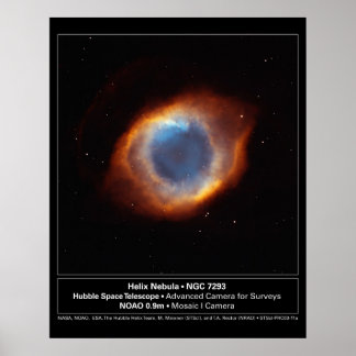 Póster "El ojo de Dios" Telescopio Helix Nebula Hubble