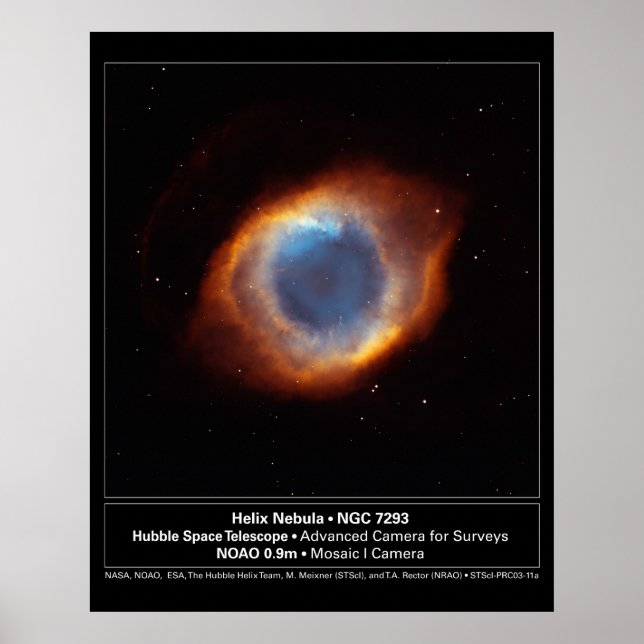 Póster "El ojo de Dios" Telescopio Helix Nebula Hubble (Frente)
