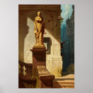 Póster El ojo de la ley, justicia por Carl Spitzweg