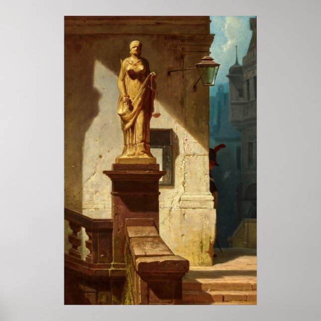 Póster El ojo de la ley, justicia por Carl Spitzweg (Frente)