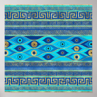 El ojo del mal griego y el adorno de la clave grie