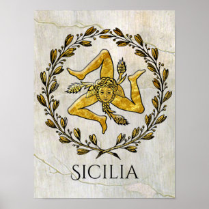 Póster El olivo de Trinacria siciliana escribió tu texto